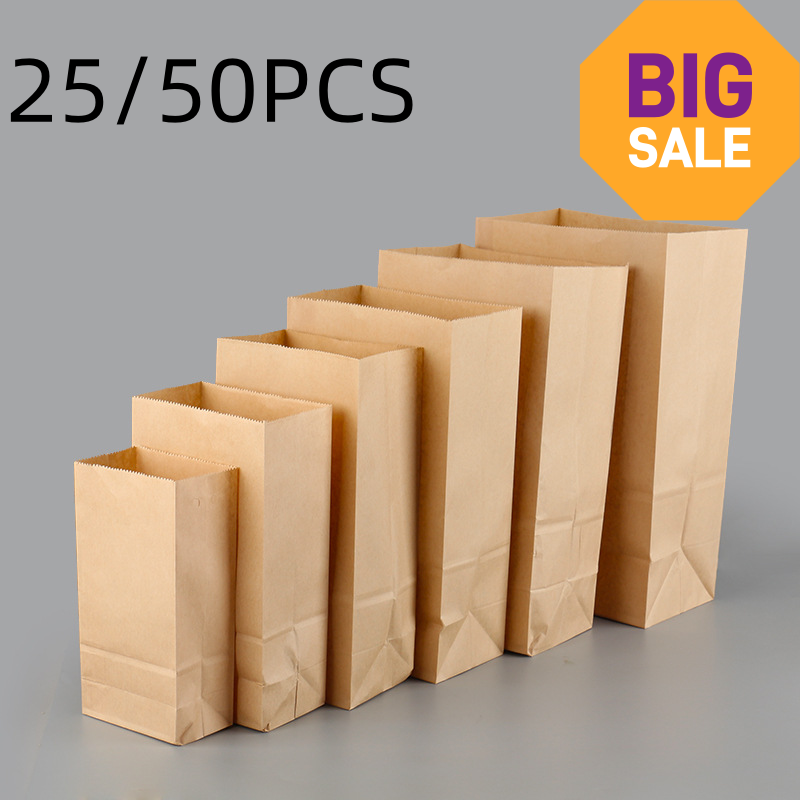 Zebra Food Storage - 25/50 Buah Kantong Kertas Kraft Coklat