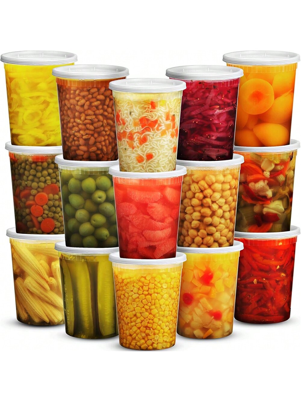 Food Storage Prep Containers - 24 Pak 32oz wadah Deli dengan
