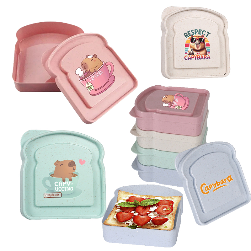 Food Storage With Colander - Kotak Penyimpanan Makanan Sandwich Capybara, Wadah