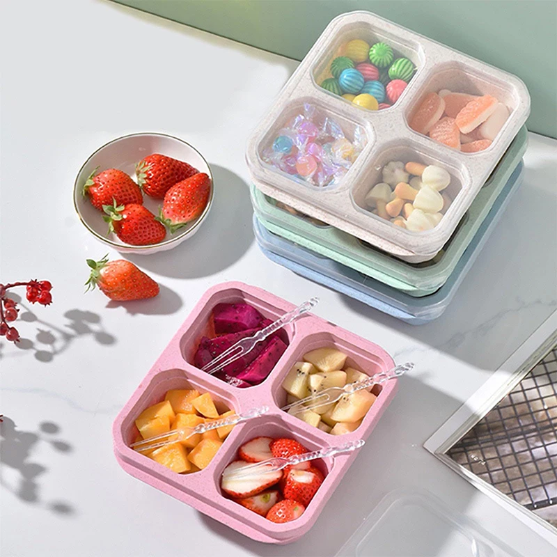 Food Storage Eco Friendly - Kotak penyimpanan makanan 4 kisi kompartemen
