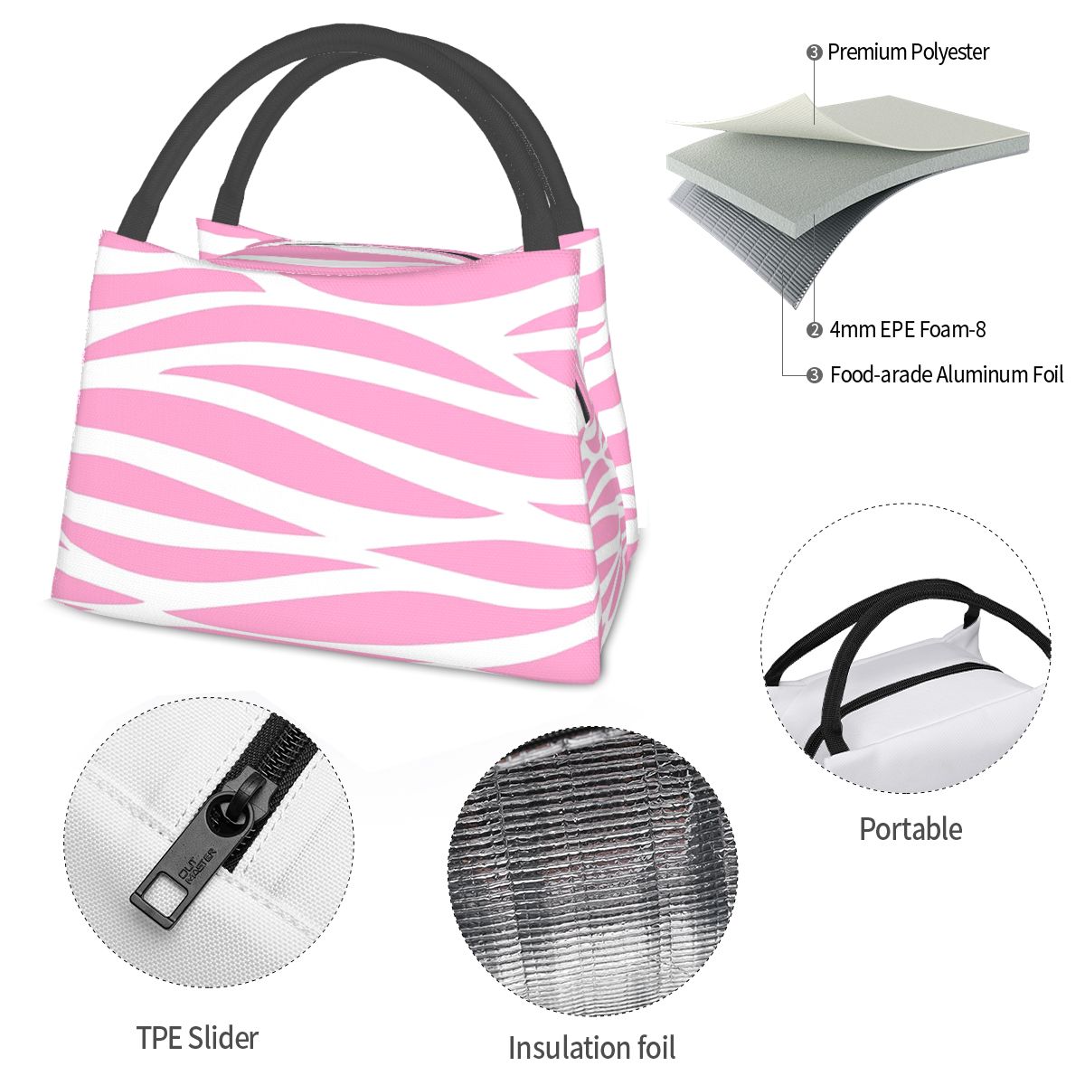 Tas Makan Siang Pola Zebra Mer - Zebra Food Storage ulasan dan harga