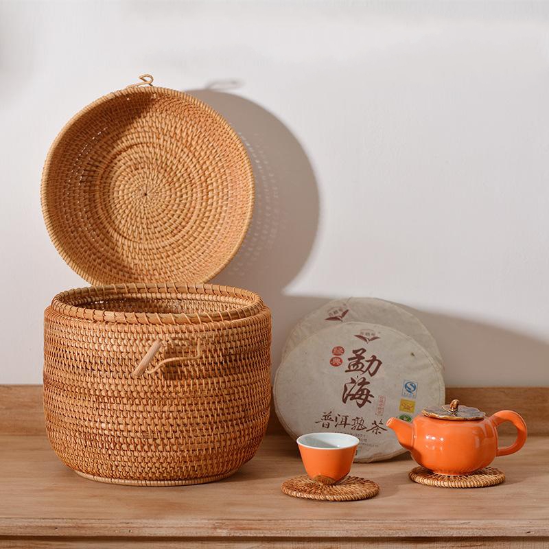 Kotak penyimpan teh rotan buat - Food Storage With Colander ulasan dan harga
