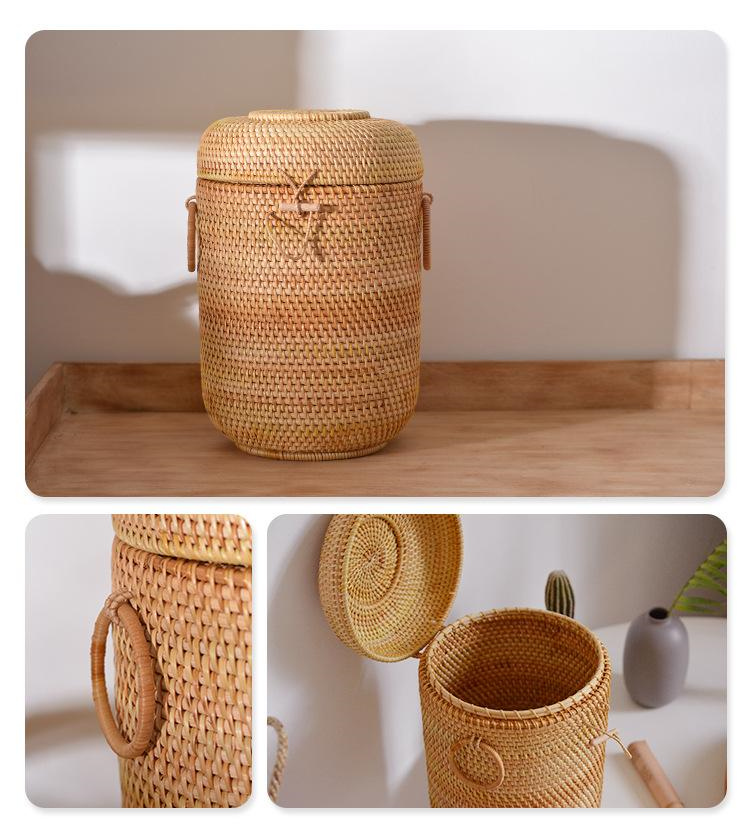 Kotak penyimpan teh rotan buat - Food Storage With Colander ulasan dan harga