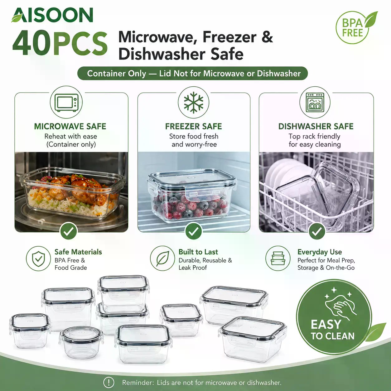 40 PCS Set Wadah Penyimpanan M - Food Storage Prep Containers ulasan dan harga