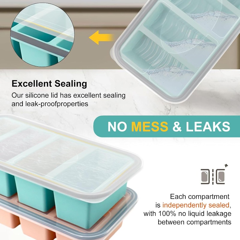 Cetakan Es Silikon dengan Tutu - Food Storage Prep Containers ulasan dan harga