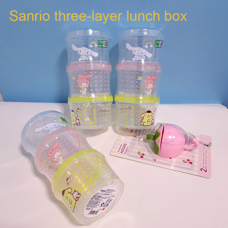 Set Kotak Bento Kitty 3 Buah W - Food Storage With Colander ulasan dan harga